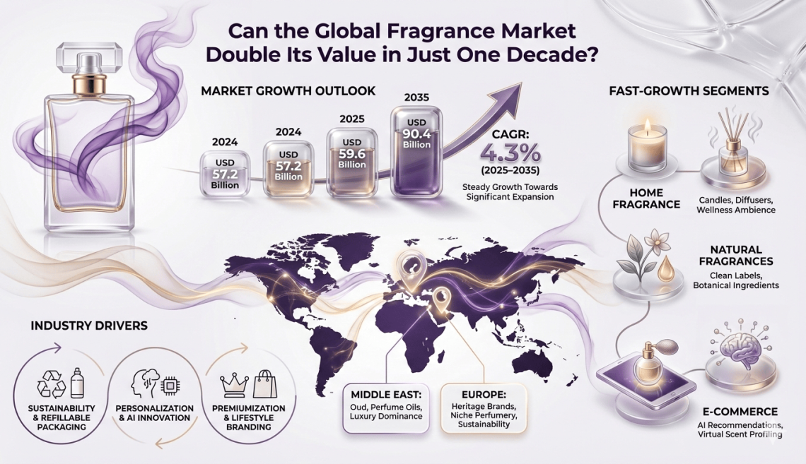 Fragrance Market Projects USD 90.4 Billion Growth by 2035 Amid Trade Disruptions